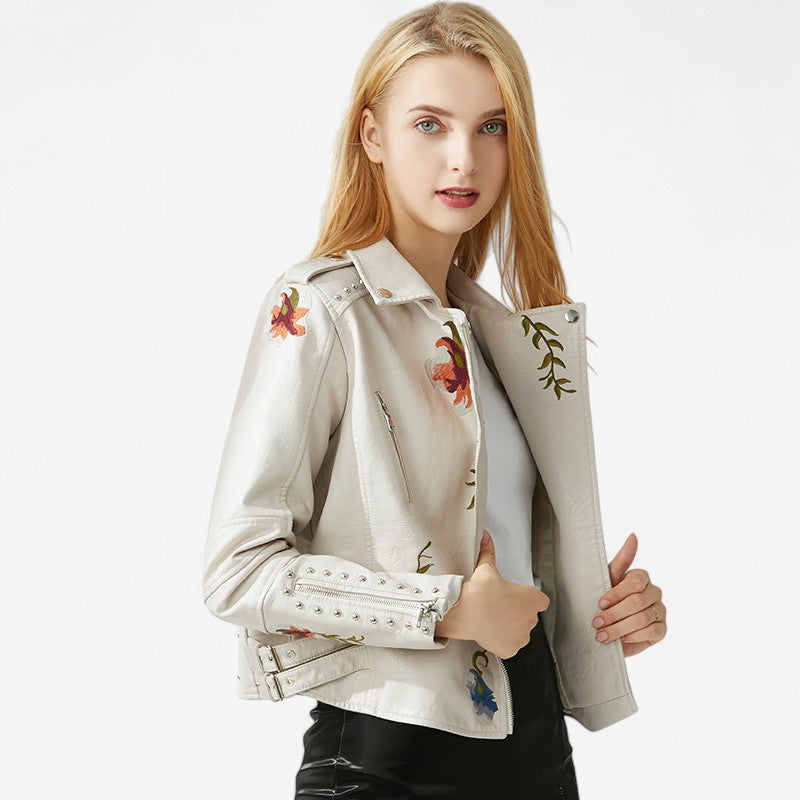Veste Zippée Fleuri Élégante