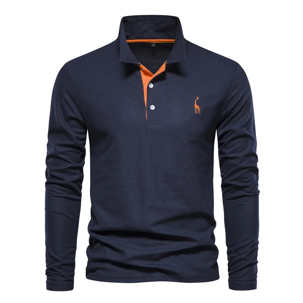 Elegancio™ – Polo Homme Manche Longue Élégance et Confort Durable