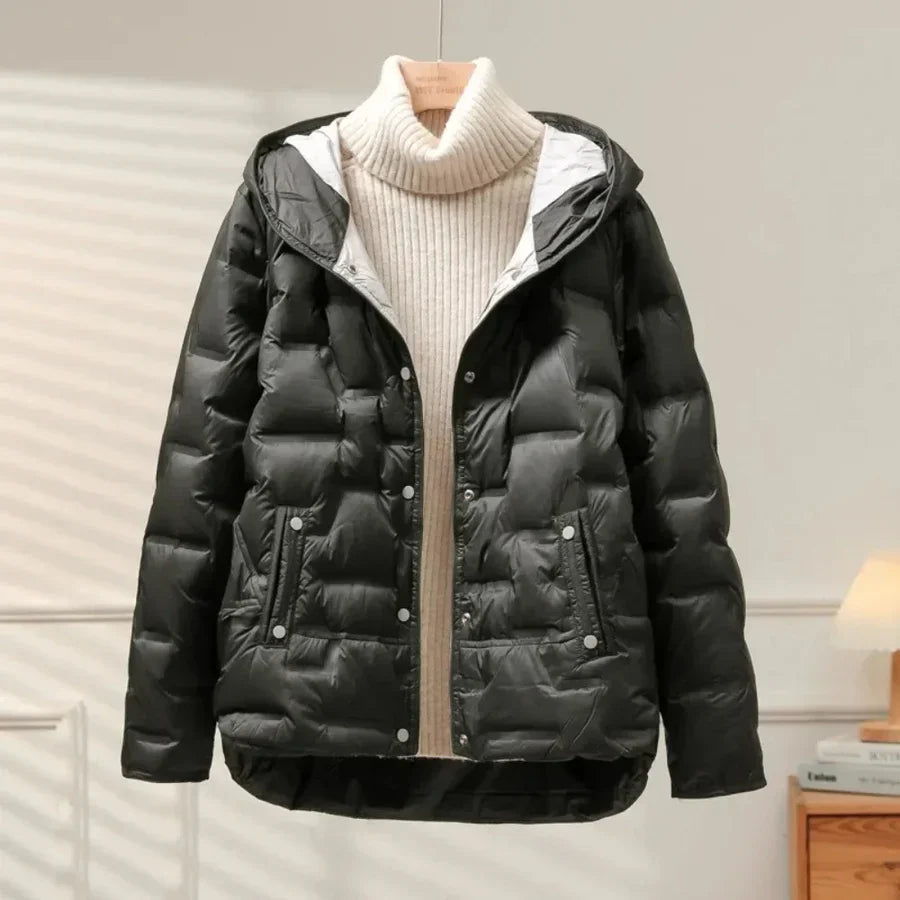 Veste Douillette pour Femme avec Fermeture Éclair et Col Montant
