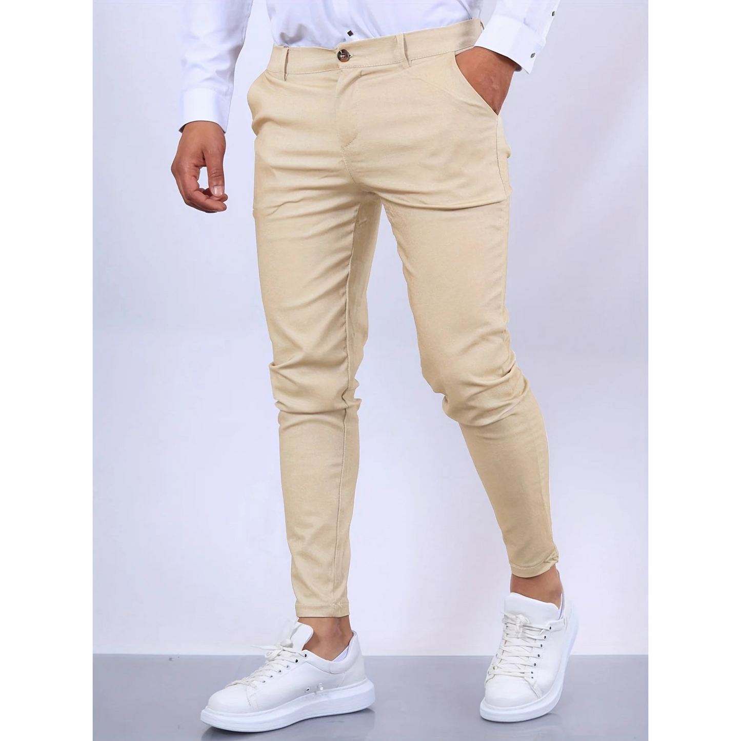 Pantalon Homme Élégant Taille Slim