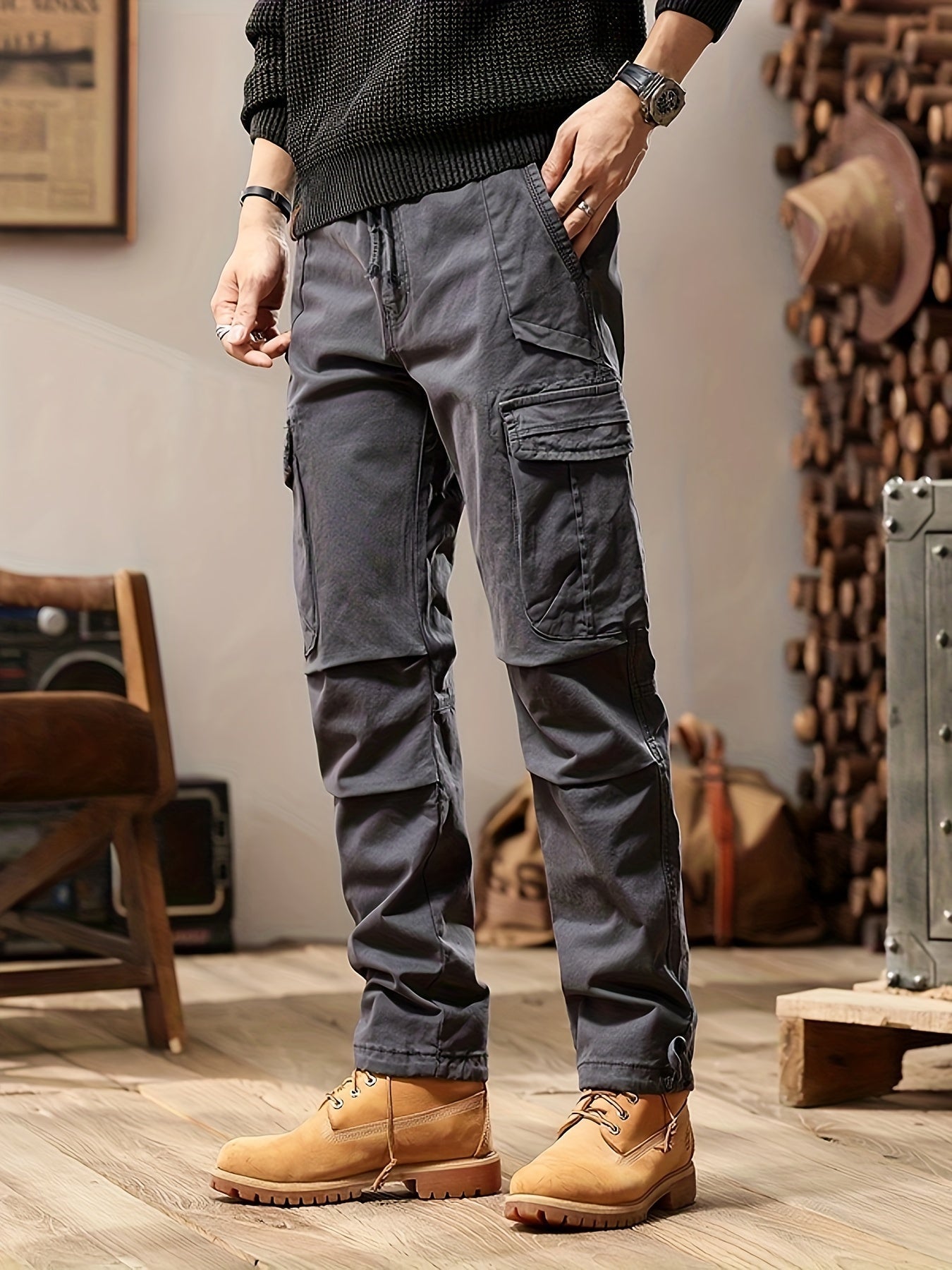 Pantalon Cargo Homme Résistant - Taille Slim avec Poches Multiples