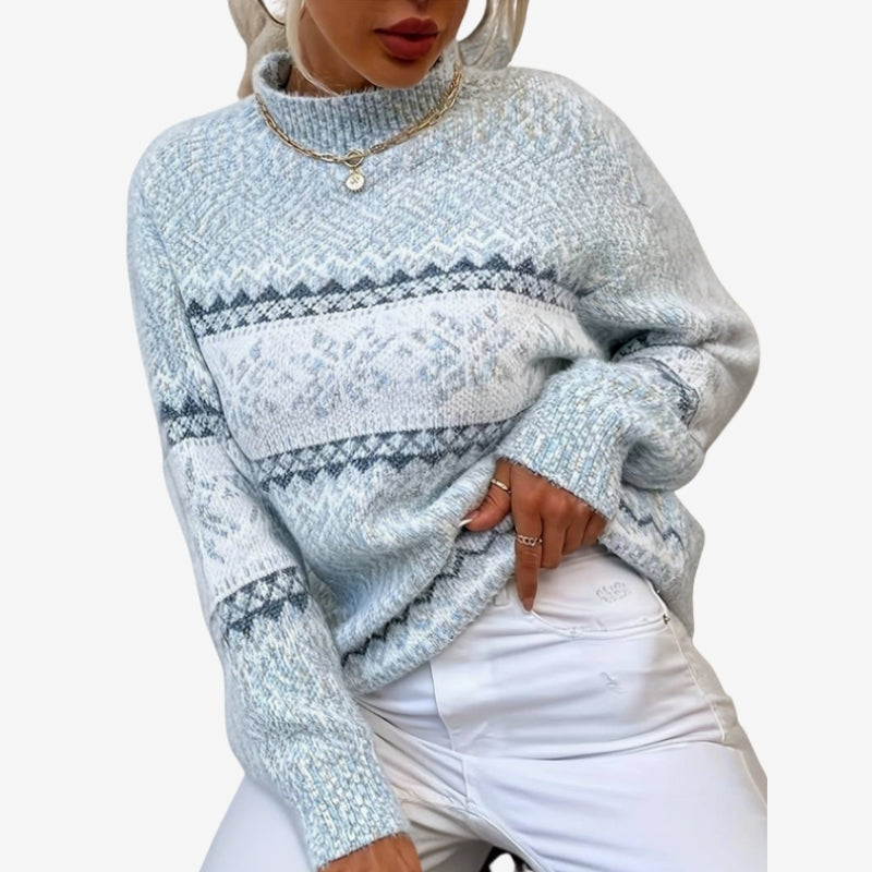 Pull imprimé femme élégant taille fine