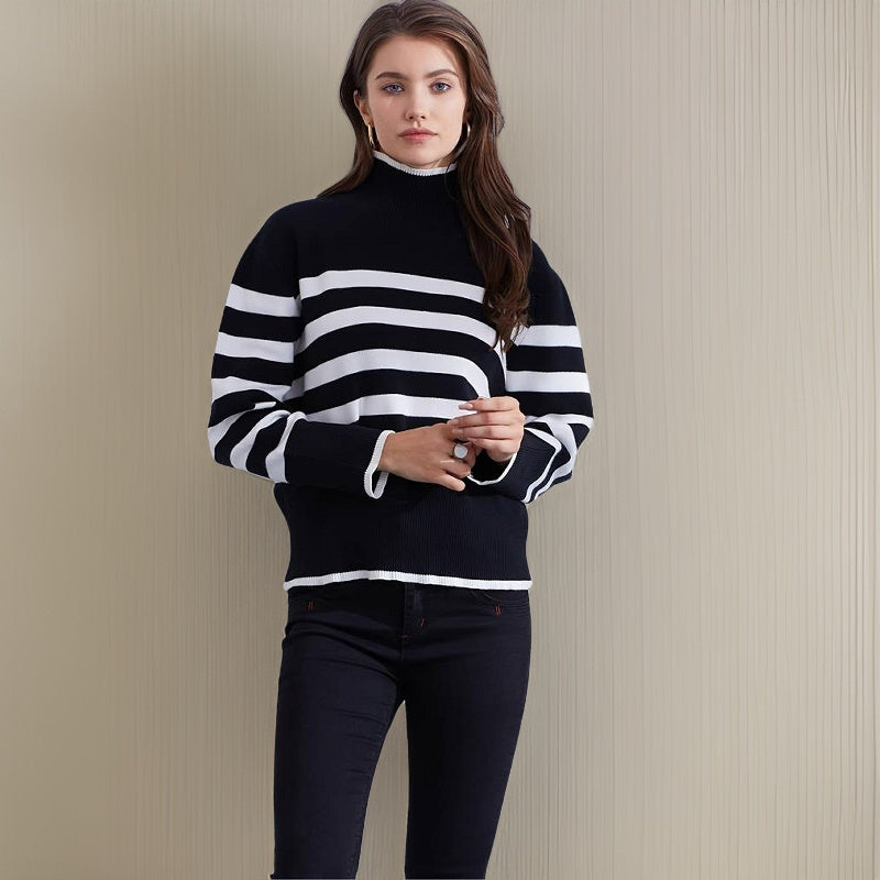 Pull Col Roulé Femme Élégant
