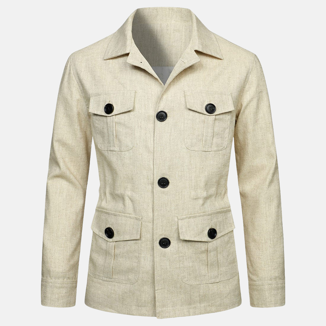 Veste Homme Chic - Coupe Classique avec Poches Pratiques & Fermeture Boutonnée