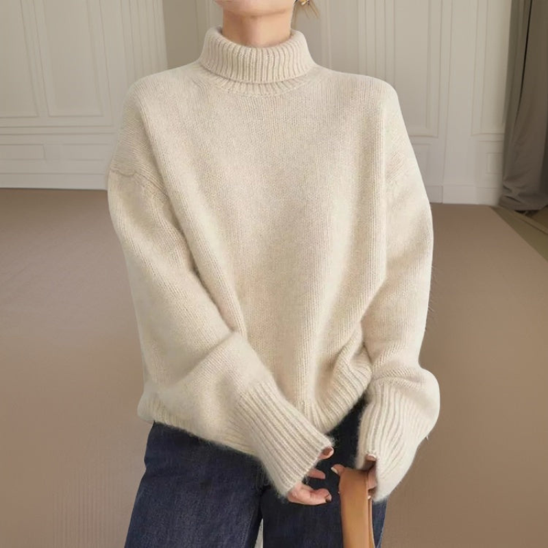 Pull Femme Col Roulé Chaud Hiver