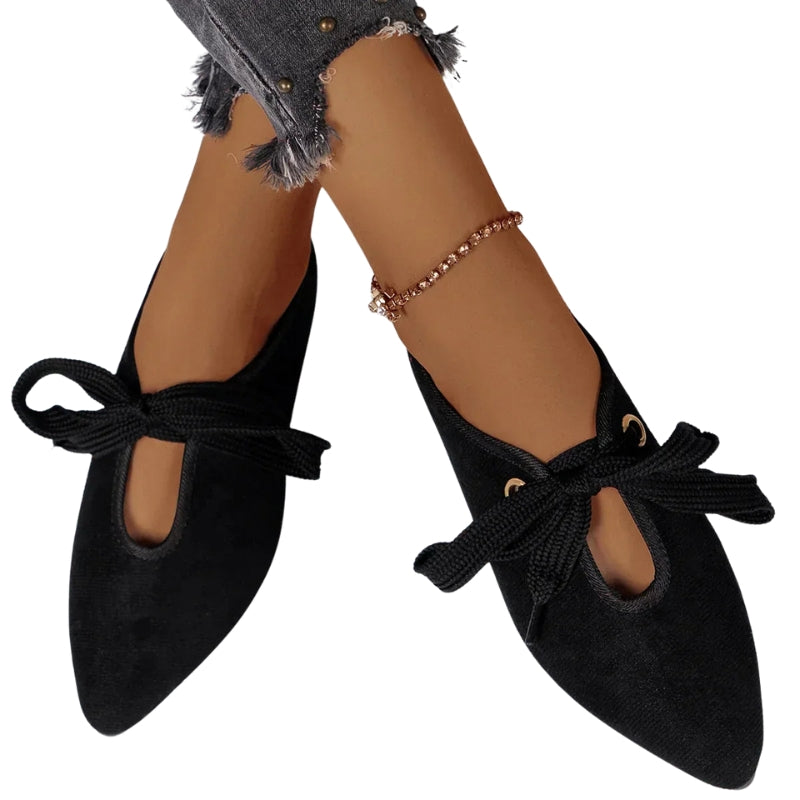 Chaussures Femmes à Nœud Élégantes Bout Pointu