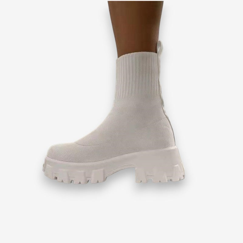 Bottines Femme Hiver avec Semelle Grip et Fermeture Éclair