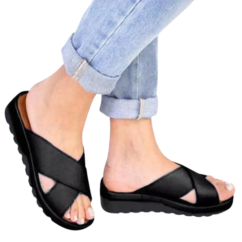 Pantoufles Confort à bout ouvert pour femme