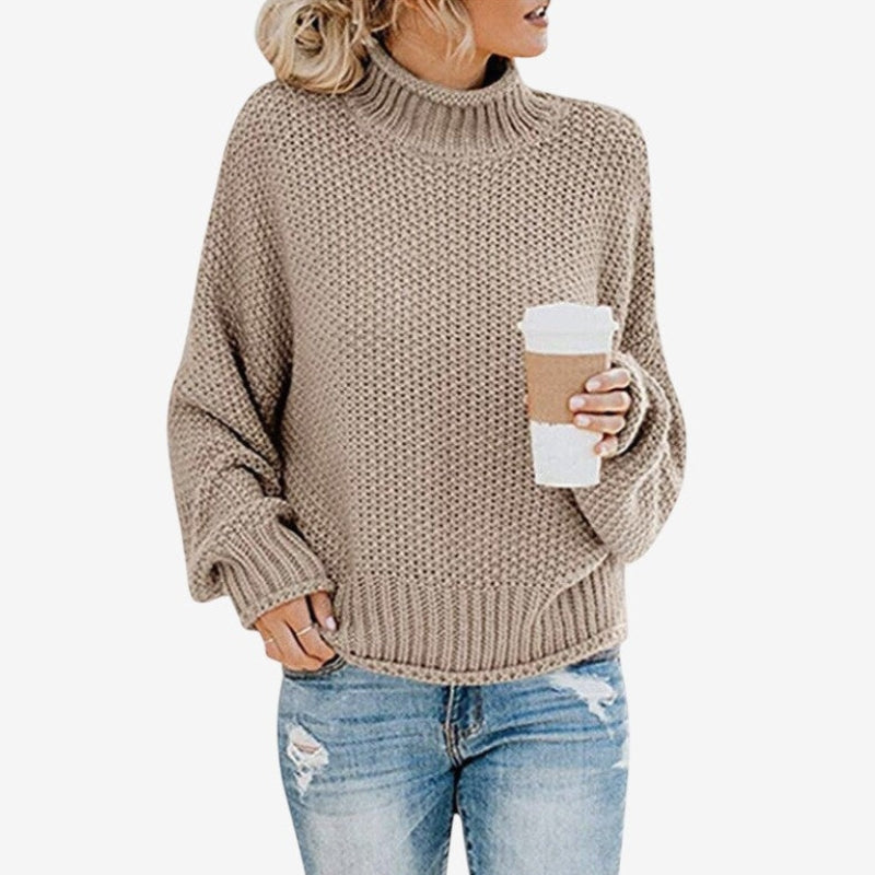 Pull Col Roulé Femme Confortable