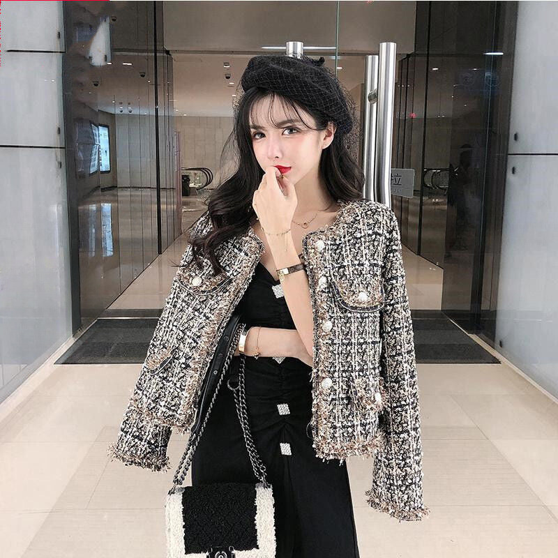 Veste Tweed Élégante Boutons Luxe