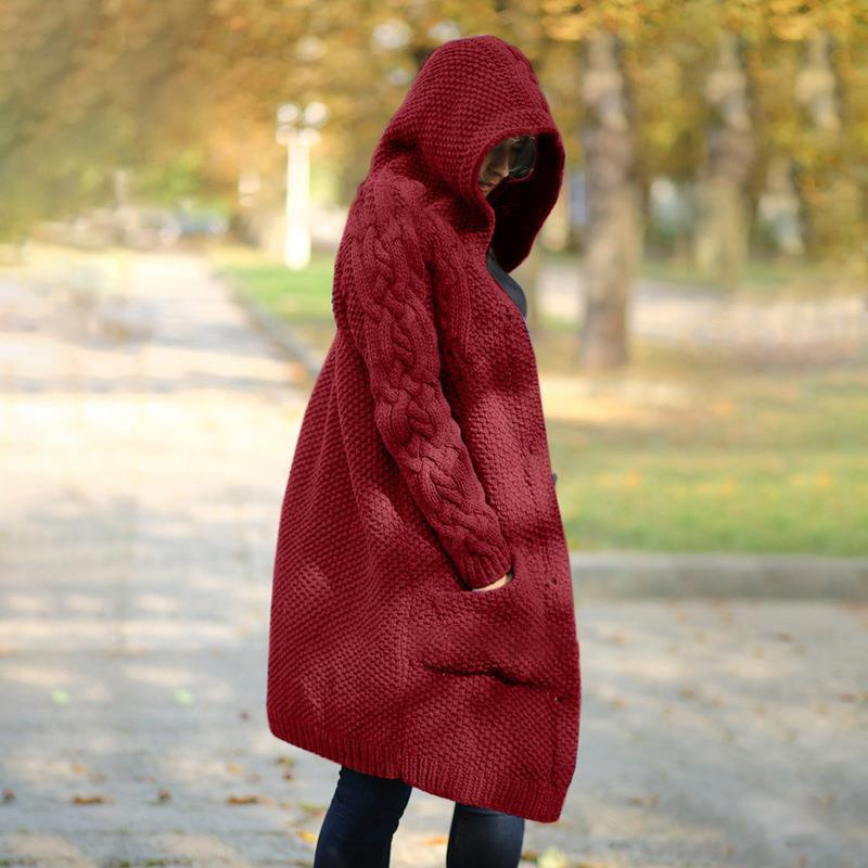 Cardigan Féminin Long Capuche Chic