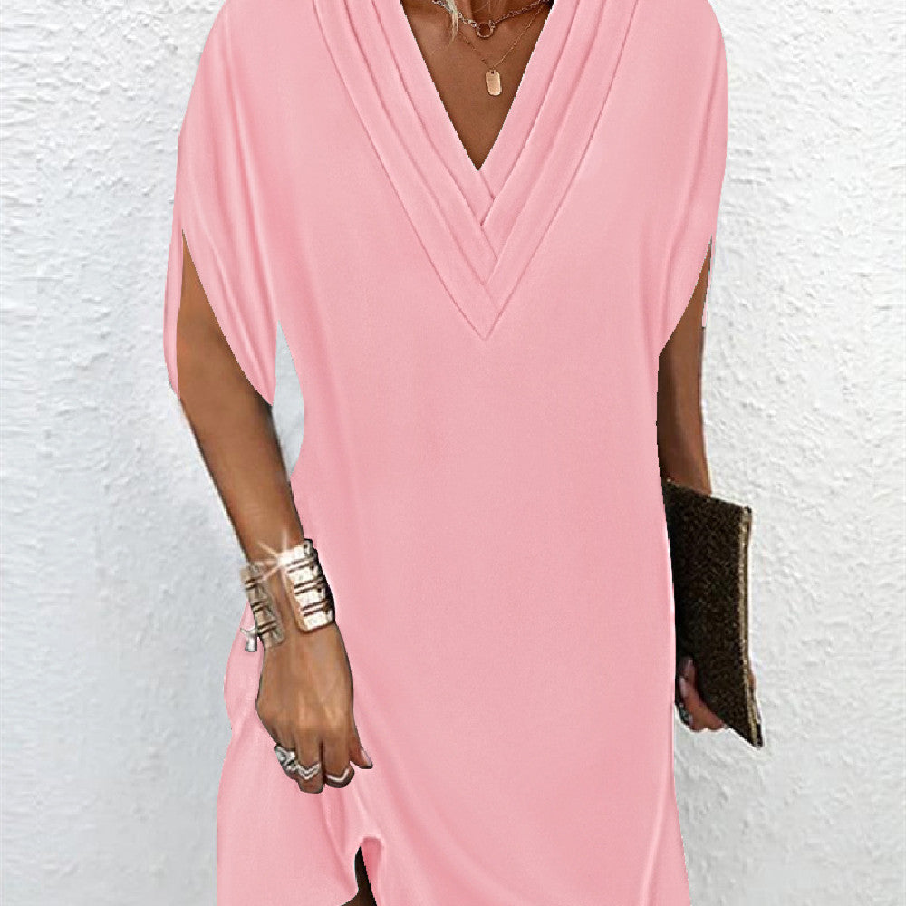 Robe Chic à Manches Coupées pour Femmes Midi