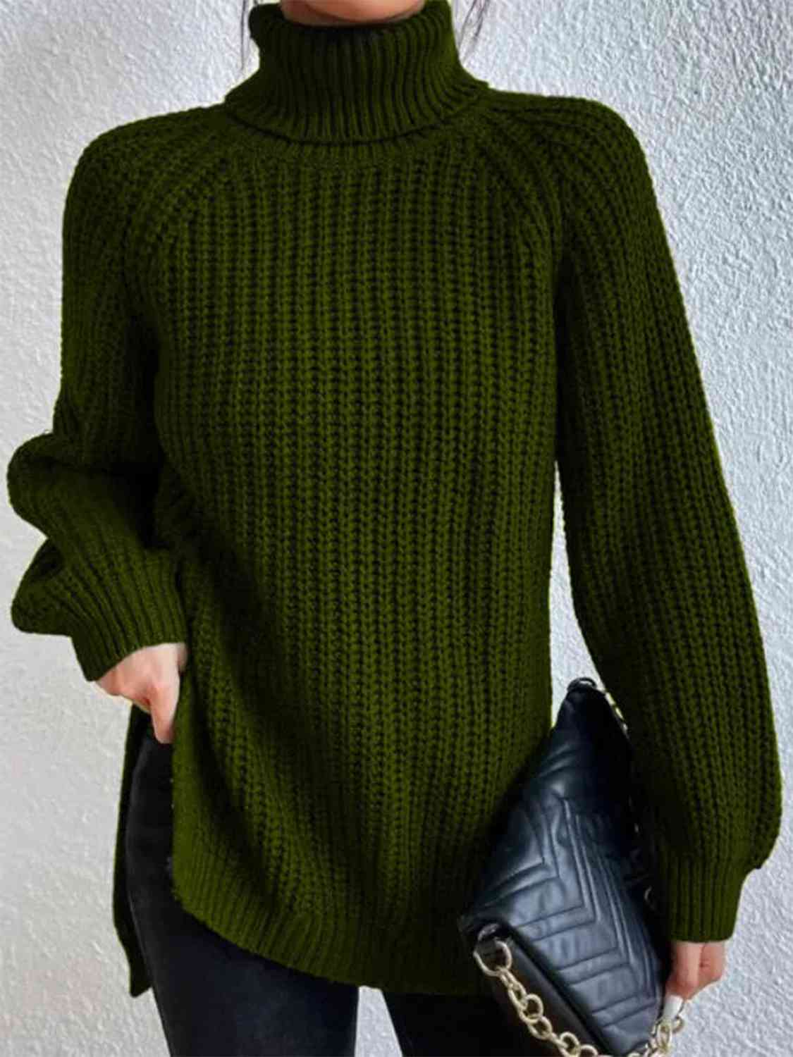 Pull Femme Élégant Col Roulé pour Hiver
