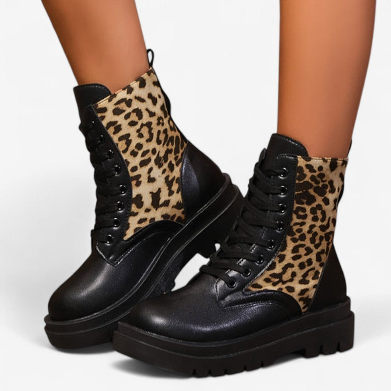 Bottines Chic Léopard à Talons Bloc - LuxeStyle