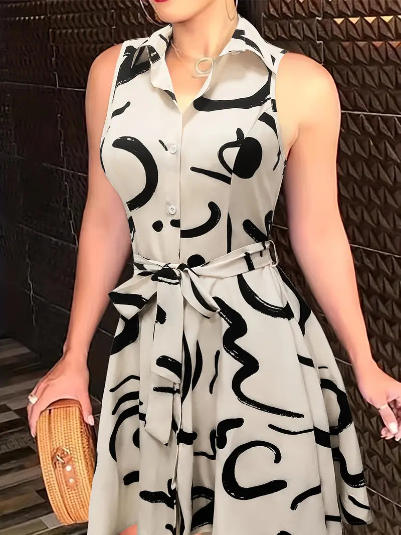 Robe Été Sans Manches Imprimée Floral pour Femme - LuxeStyle