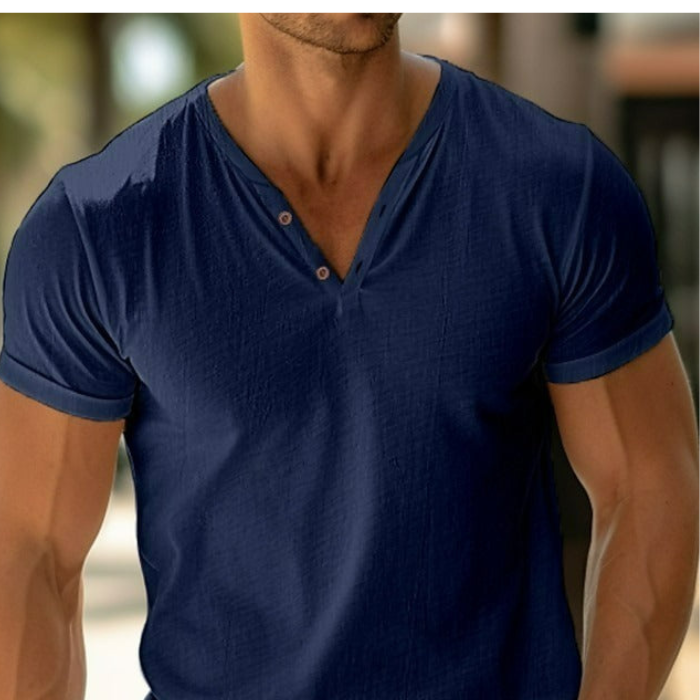 Chemise Stylique Col V Manches Courtes