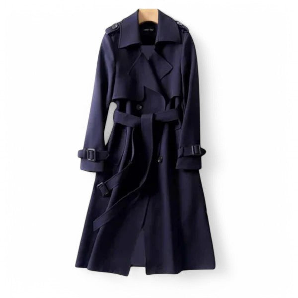 Trench-coat élégant de couleur unie pour femmes - léger à mi-hauteur