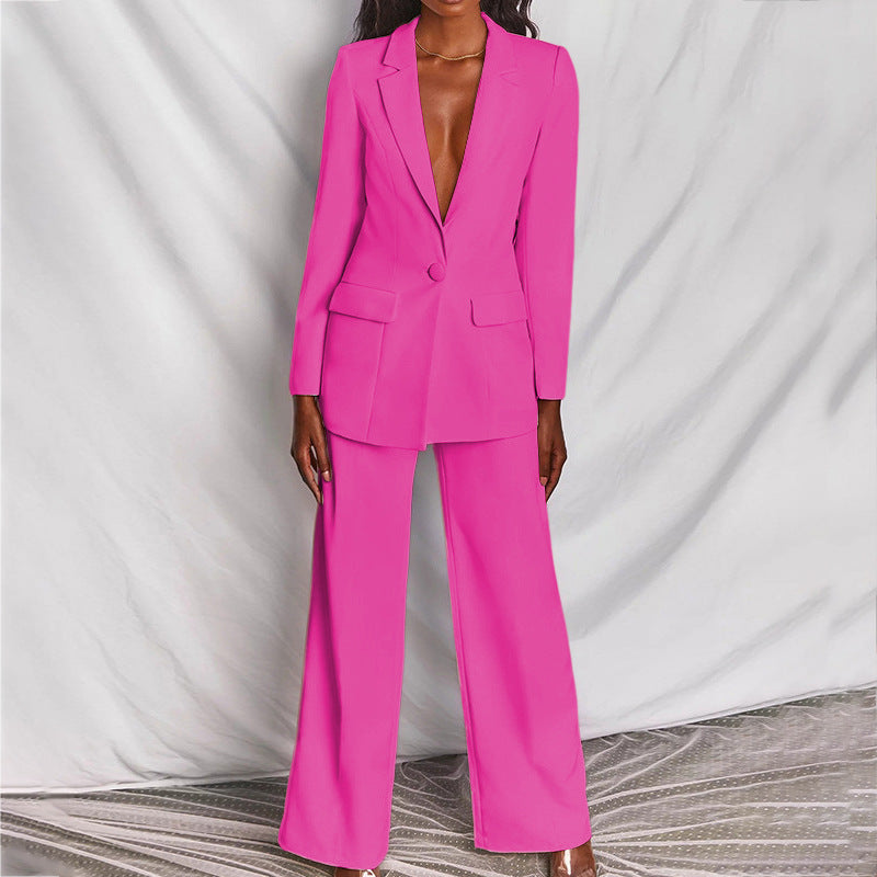 Costume Femme Élégant Pantalon Large pour Travail & Soirée