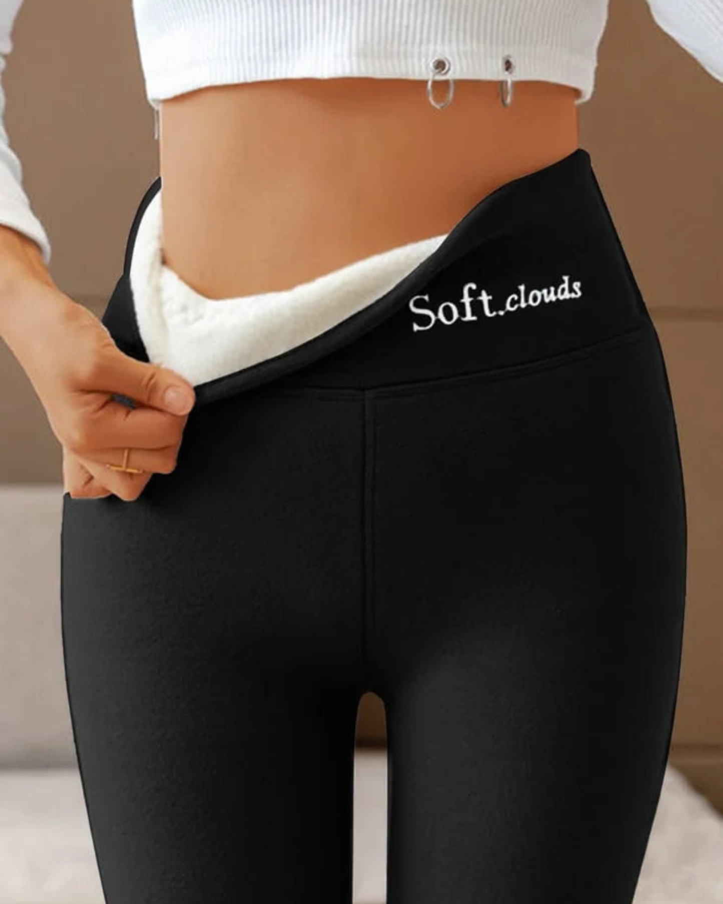 Collant en laine douce gris femme hiver