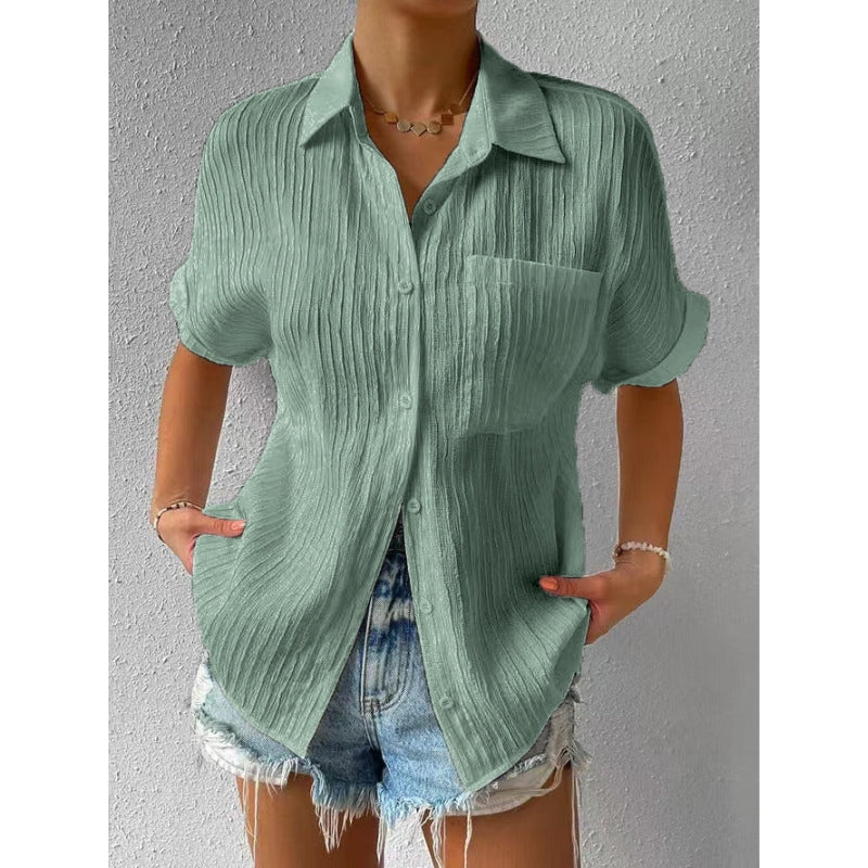 Chemise Femme Élégante Manches Courtes