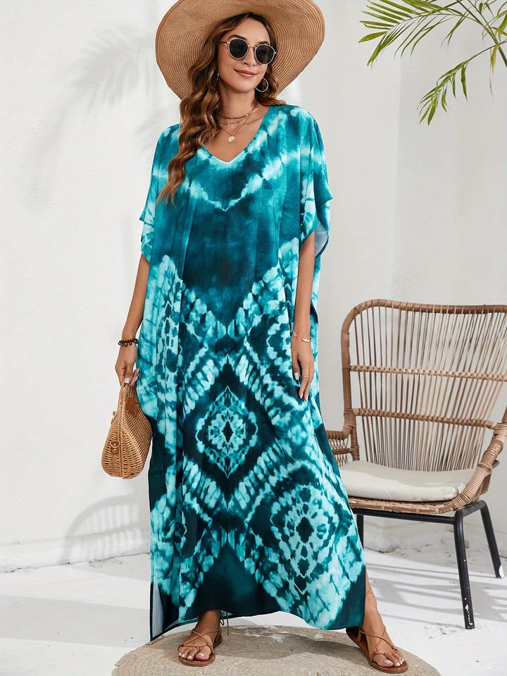 Robe de Plage Élégante Imprimée Fleuri pour Femme - LuxeStyle