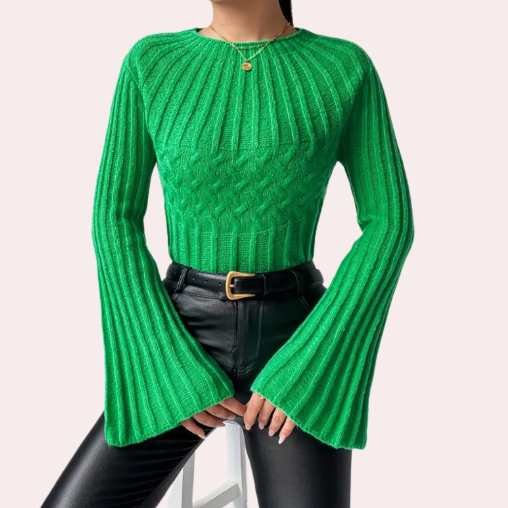 DENISE - Pull Moderne à Manches Évasées pour Femme