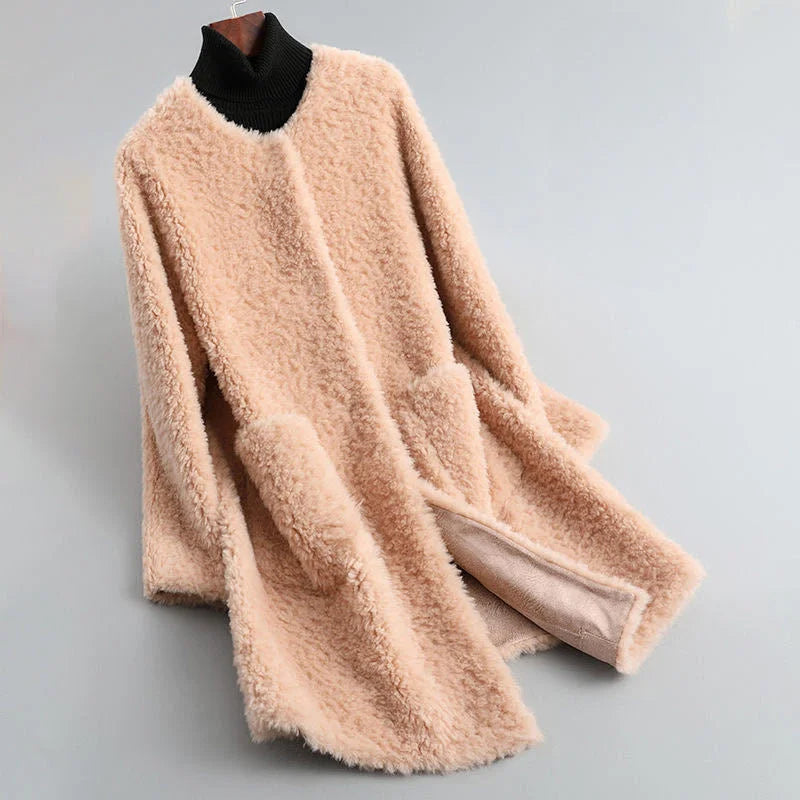 Manteau Femme Hiver Élégant avec Col Oversize
