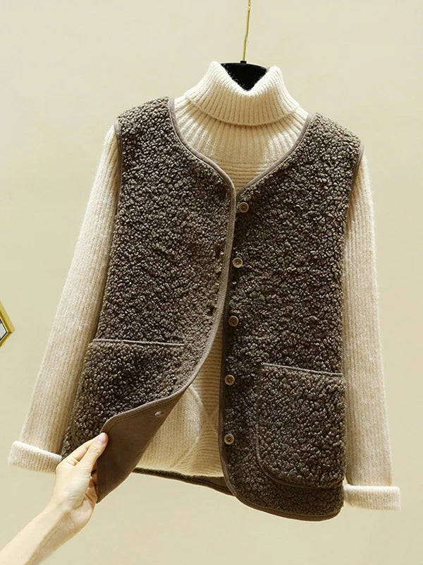Gilet Femme Élégant – Tissu Confort, Fermeture à Boutons & Look Chic