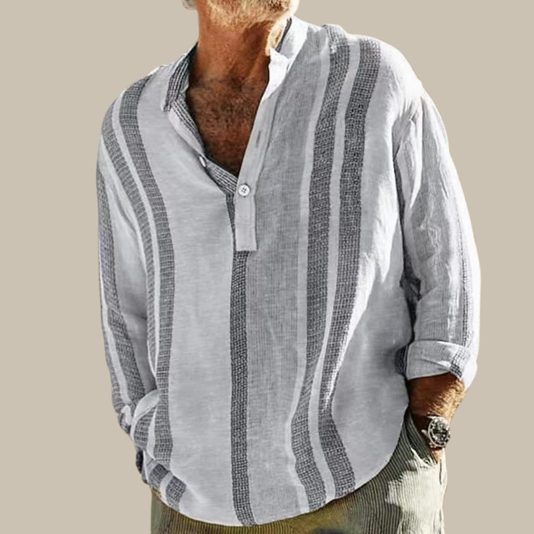 Chemise Homme Lin Élégant Manches Longues