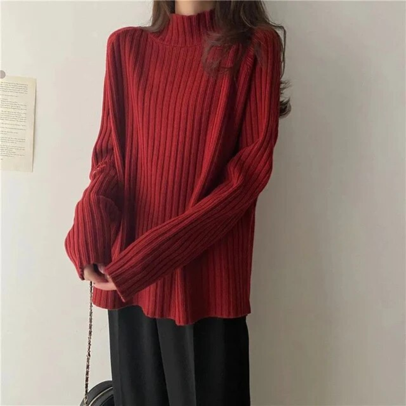 Pull Col Montant Féminin Longueur Grande