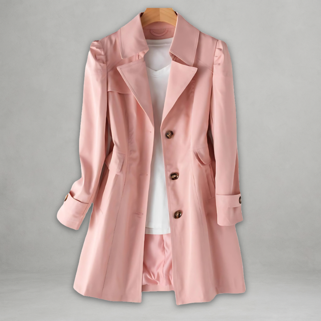 Manteau Trench Élégant Femme Beige Classique