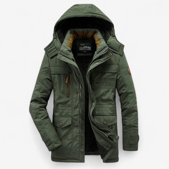 Veste Hiver Doublée en Fleece avec Capuche et Poches