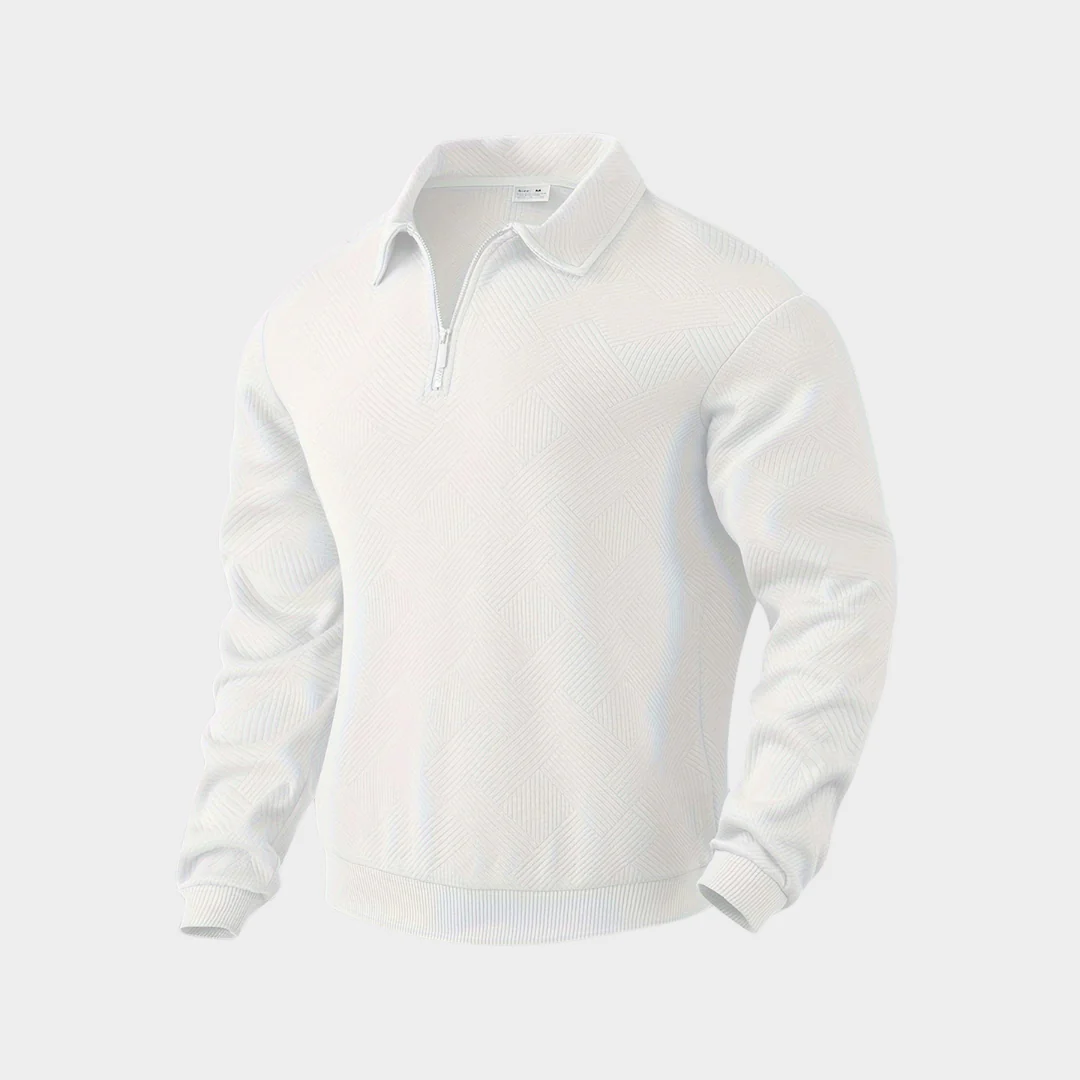 Sweat à Carreaux Douillet avec Fermeture Éclair pour Homme