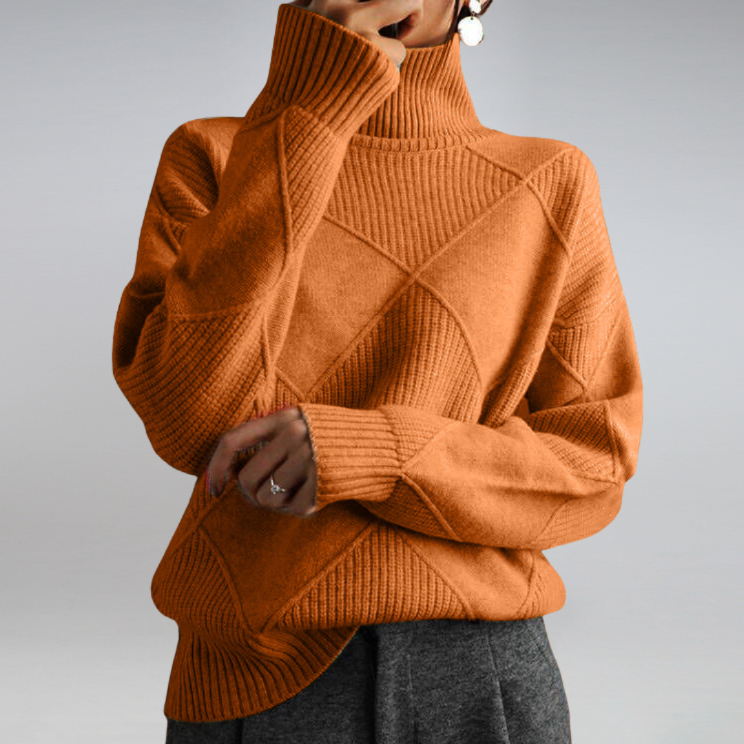 Pull Femme Cachemire Douillet Col Roulé
