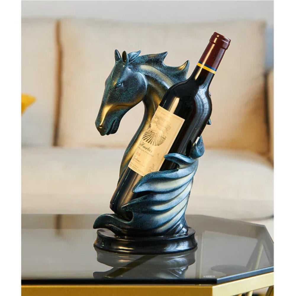 Casier à Vin Élégant en Bois Cheval Décoratif