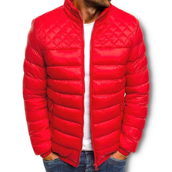 Veste parka épaisse homme noir à fermeture zip
