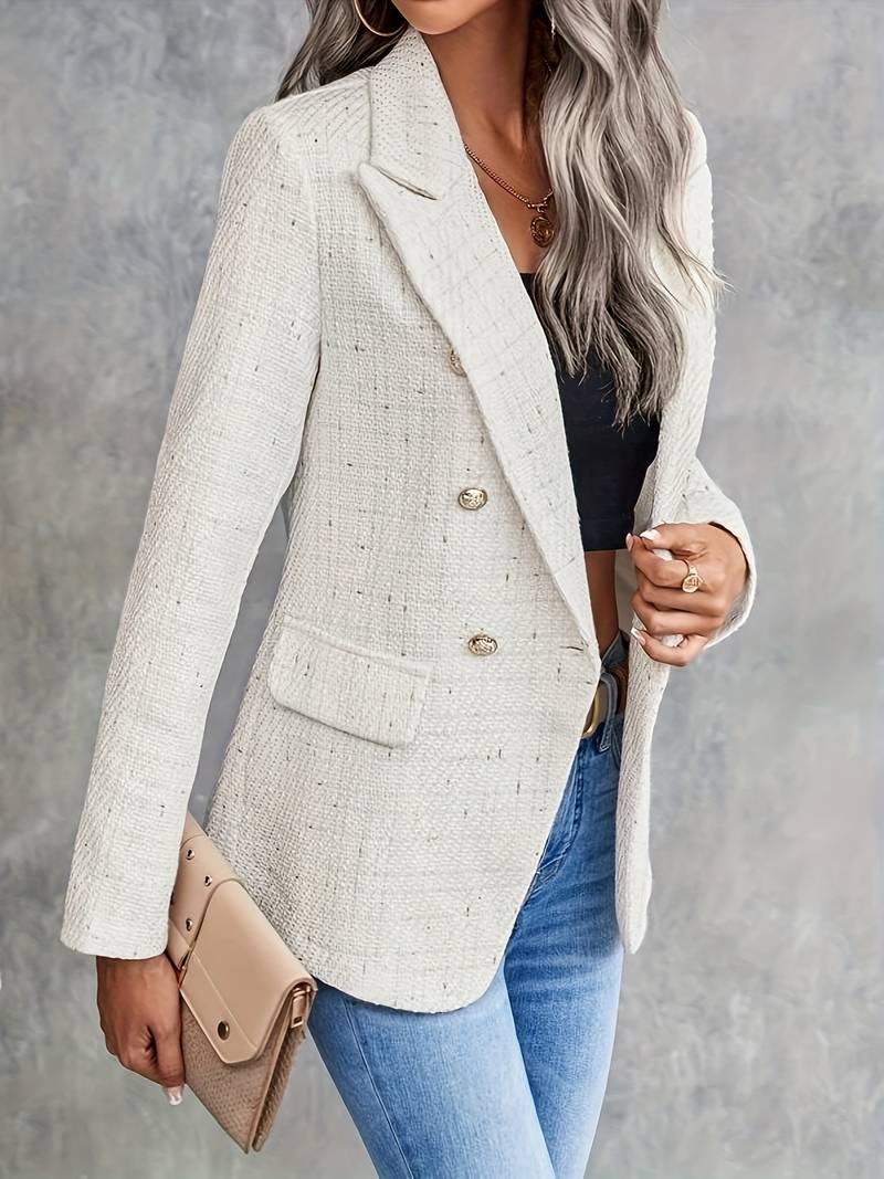 Blazer Élégant Femme Manches Longues pour Travail ou Soirée - LuxeStyle