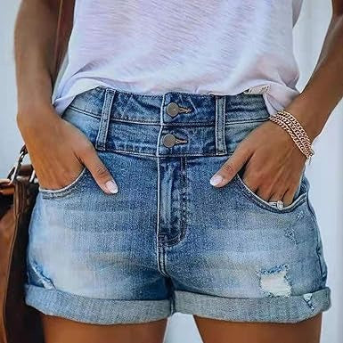 Shorts Jeans Féminins Haute Taille pour Été