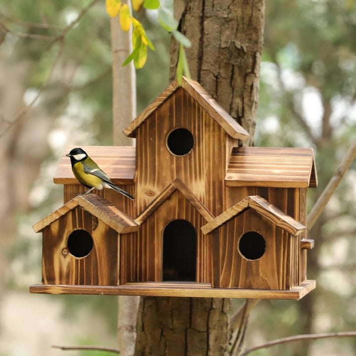 Abri en Bois Multi-Loges pour Oiseaux - LuxeStyle