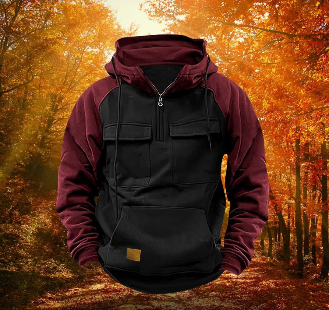 Sweat à Capuche Zippé Homme – Pull à Manches Longues avec Poches
