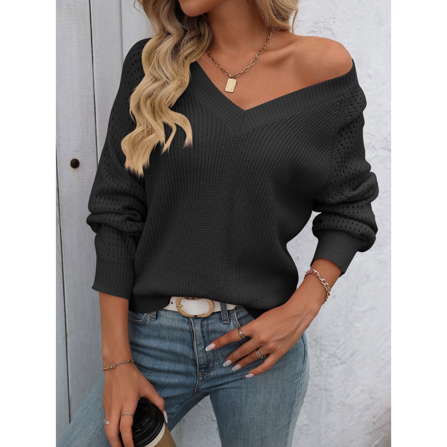 Pull Femme Décontracté Col V Douillet