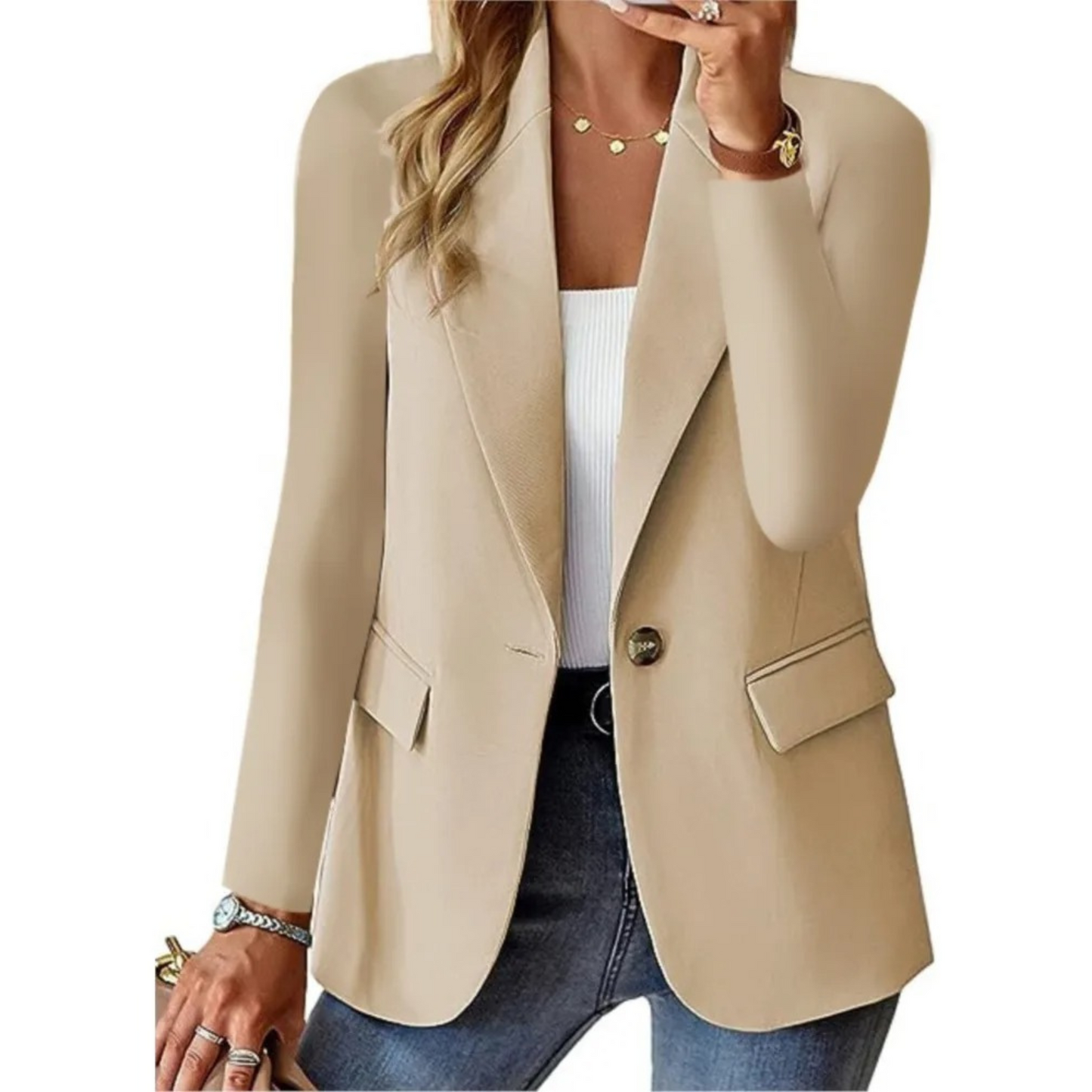 Veste Blazer Féminine Blanche Élégante