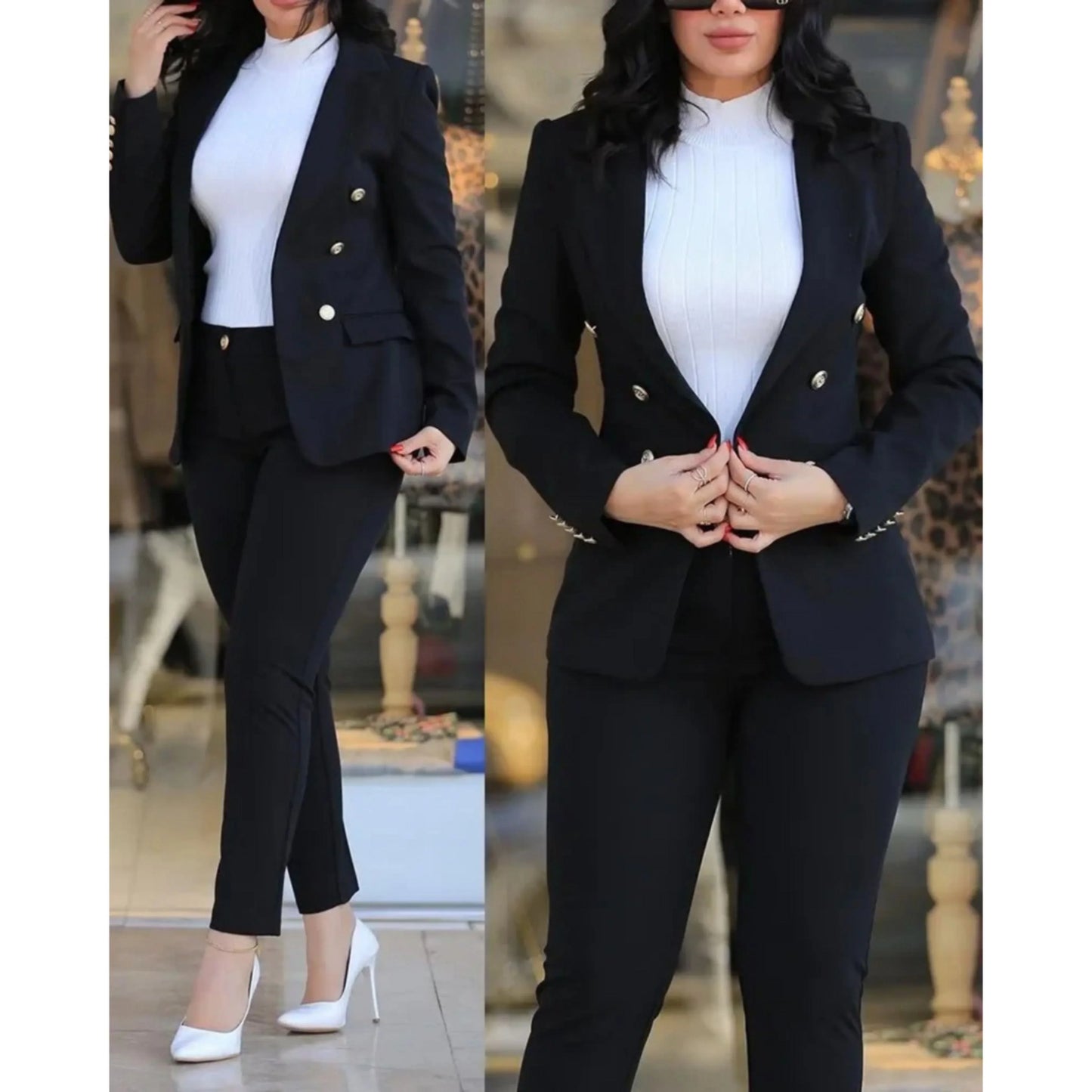 Costume Femme Élégant Taille Slim