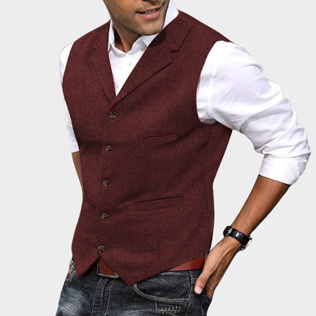 Gilet Homme Gris Mélangé, Style Casual