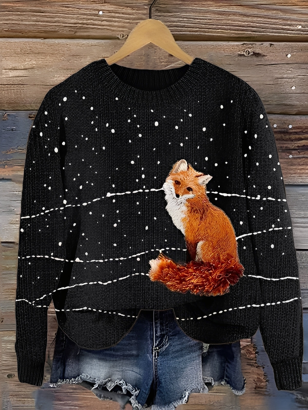 Pull Femme Hiver Douillet Animalier Relaxe