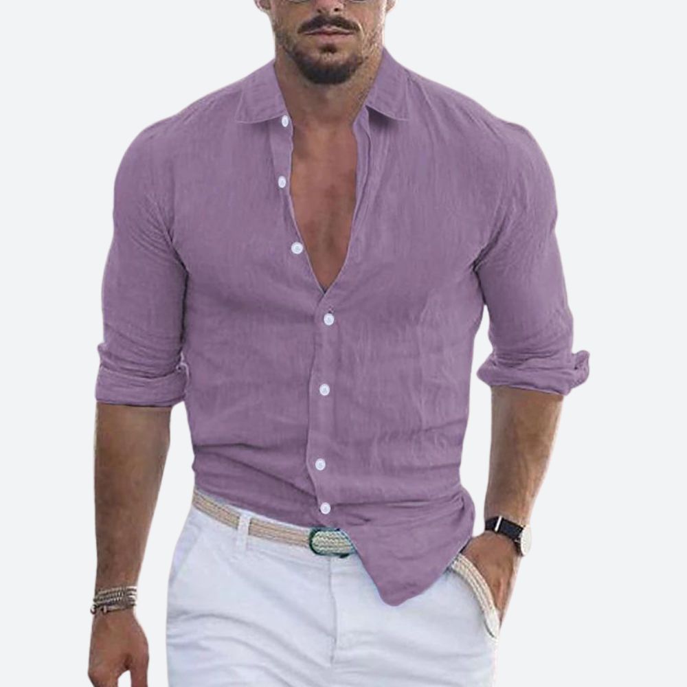 Chemise Homme Été Décontractée Col Rabattu