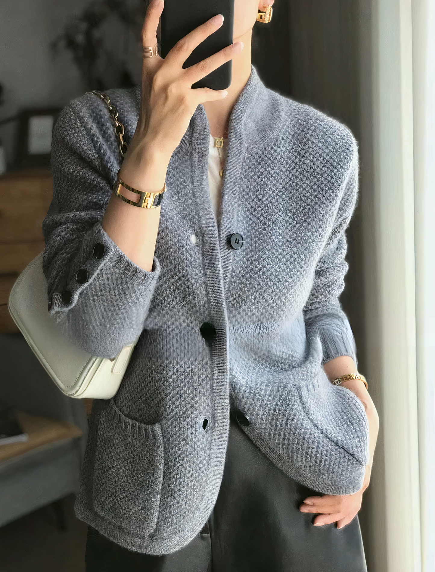 Cardigan Femme Élégant Boutons
