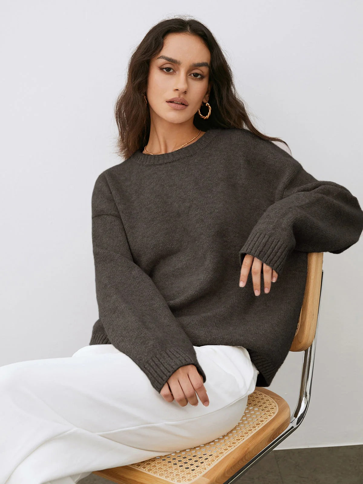 Pull Femme Col Rond Douillet pour Automne