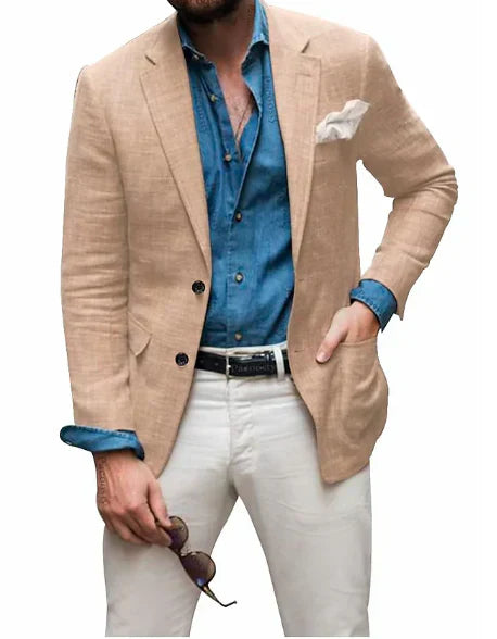Blazer Élégant Homme avec Poche poitrine pour Printemps