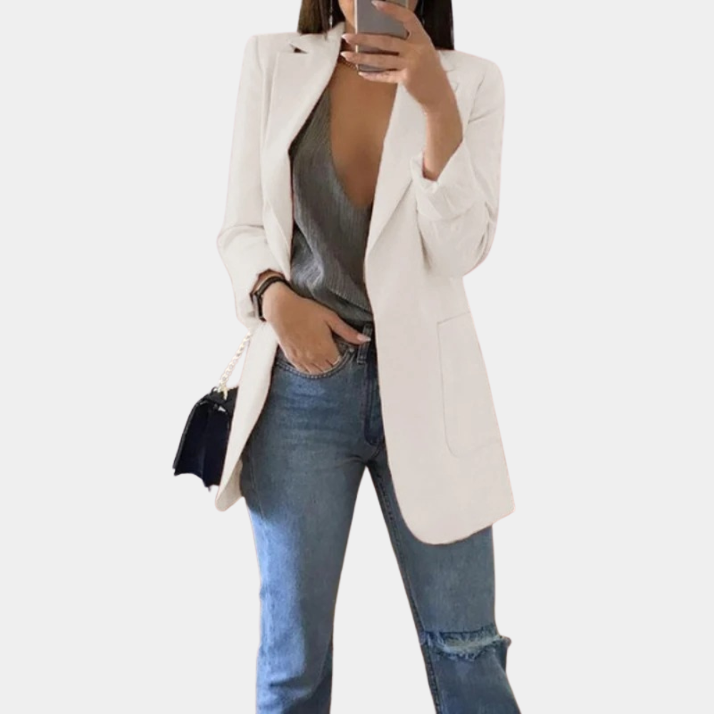 Blazer Féminin Slim Fit – Veste Élégante à Manches Longues pour Femme